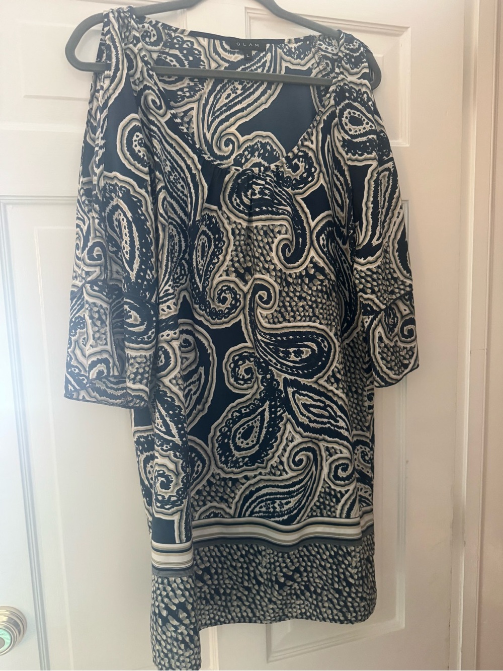 Glam Cold Shoulder Paisley Mini Dress from Monkees